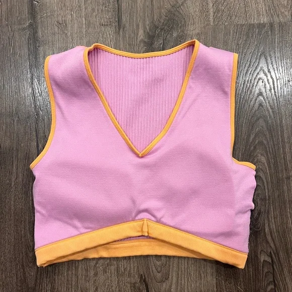 No Boundaries Pink Top with Orange Trim‎ - Picture 5 of 5